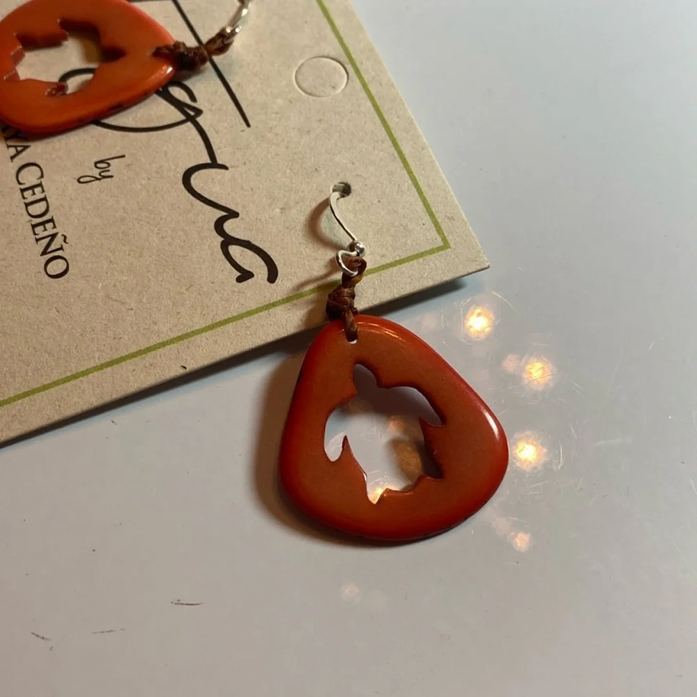 Tagua Fairtrade handmade Earrings. - Picture 2 of 11